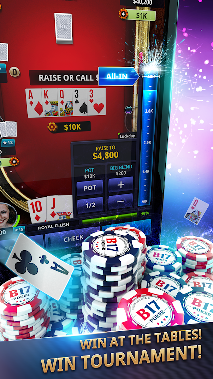 B17 Poker - Texas Hold'em, Live cam poker 스크린샷 1