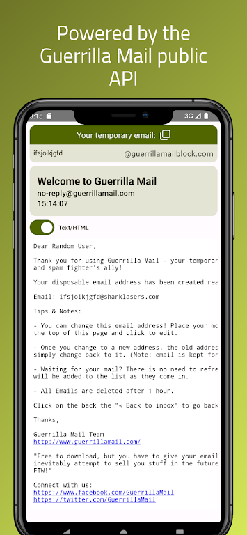 Guerrilla Mail - Temp Mail Tangkapan skrin 1