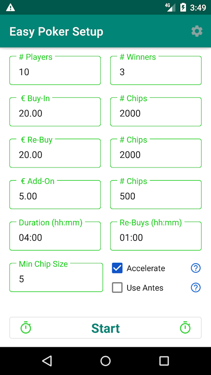 Easy Poker Tournament Timer Ảnh chụp màn hình 0