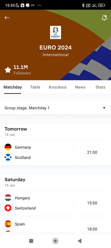 OneFootball Resultados en vivo Captura de pantalla 1