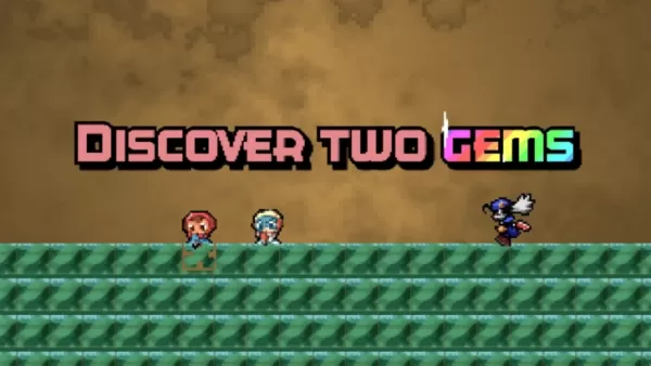 Susumu Anna and Klonoa in a platform of blocks together