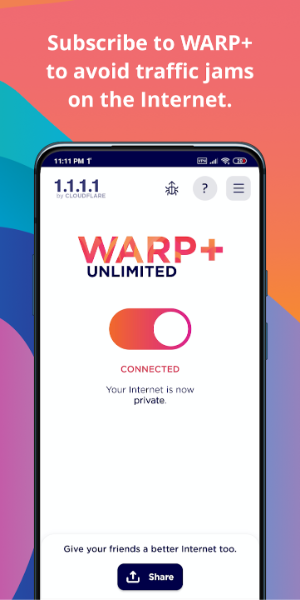 1.1.1.1 + WARP: Safer Internet स्क्रीनशॉट 2