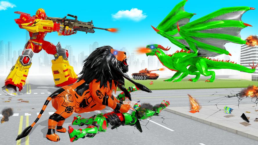 Army Tank Lion Robot Captura de tela 3