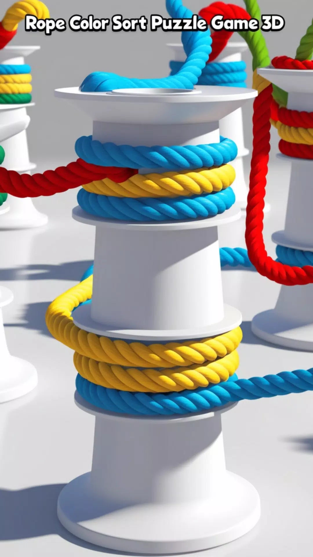 Rope Color Sort Puzzle Game 3D Schermafbeelding 1