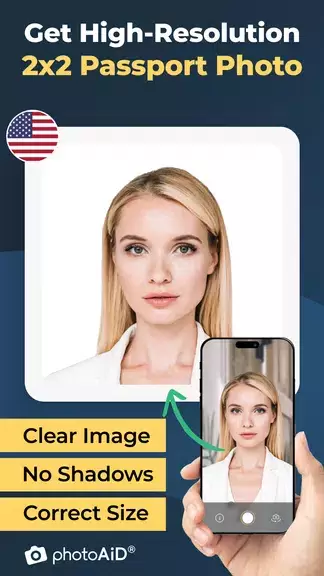 US Passport Size Photo Maker ဖန်သားပြင်ဓာတ်ပုံ 0