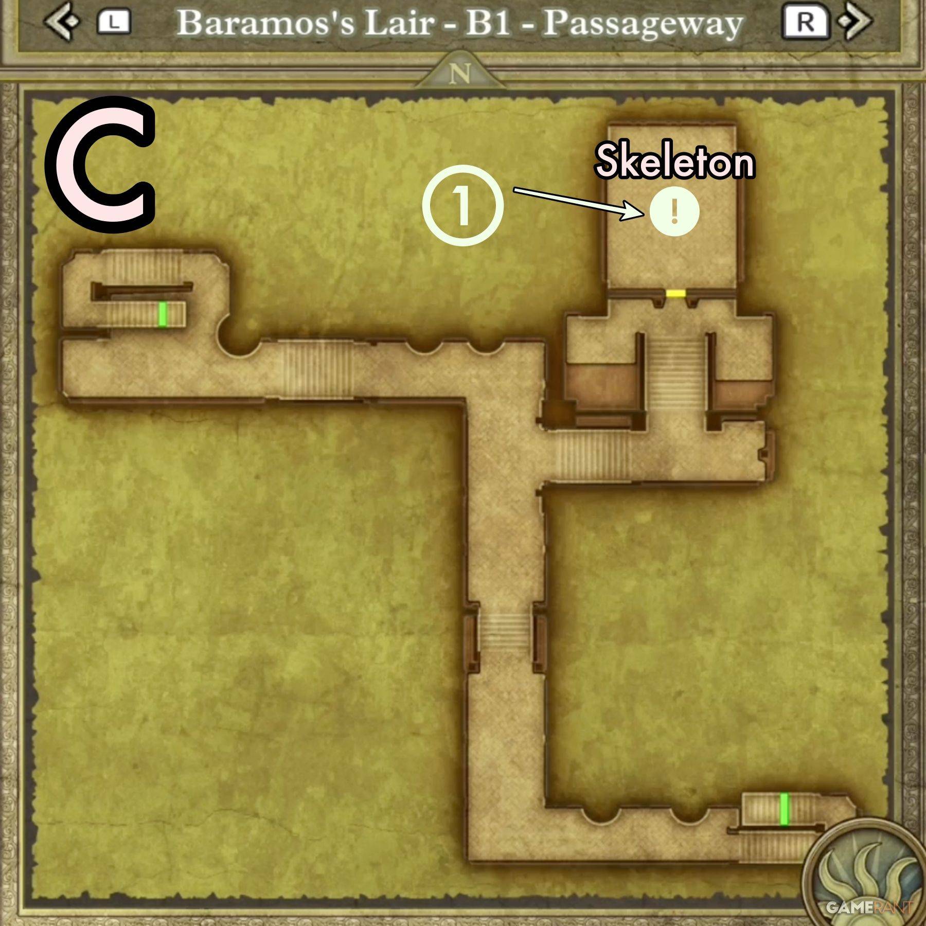 Image: Map highlighting B1 Passageway treasure