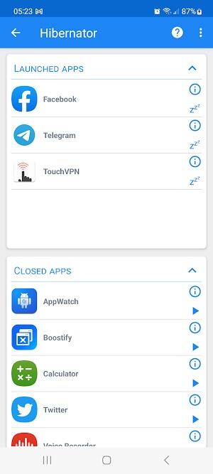 Hibernator: Force Stop Apps Screenshot 0