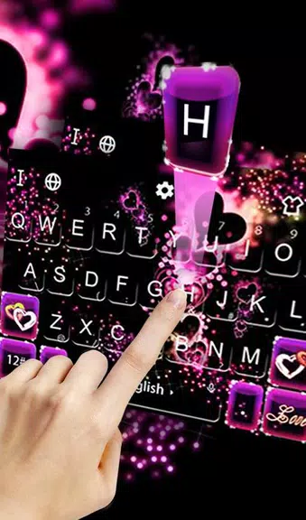 Sparkling Purple Heart Keyboard Theme Capture d'écran 0