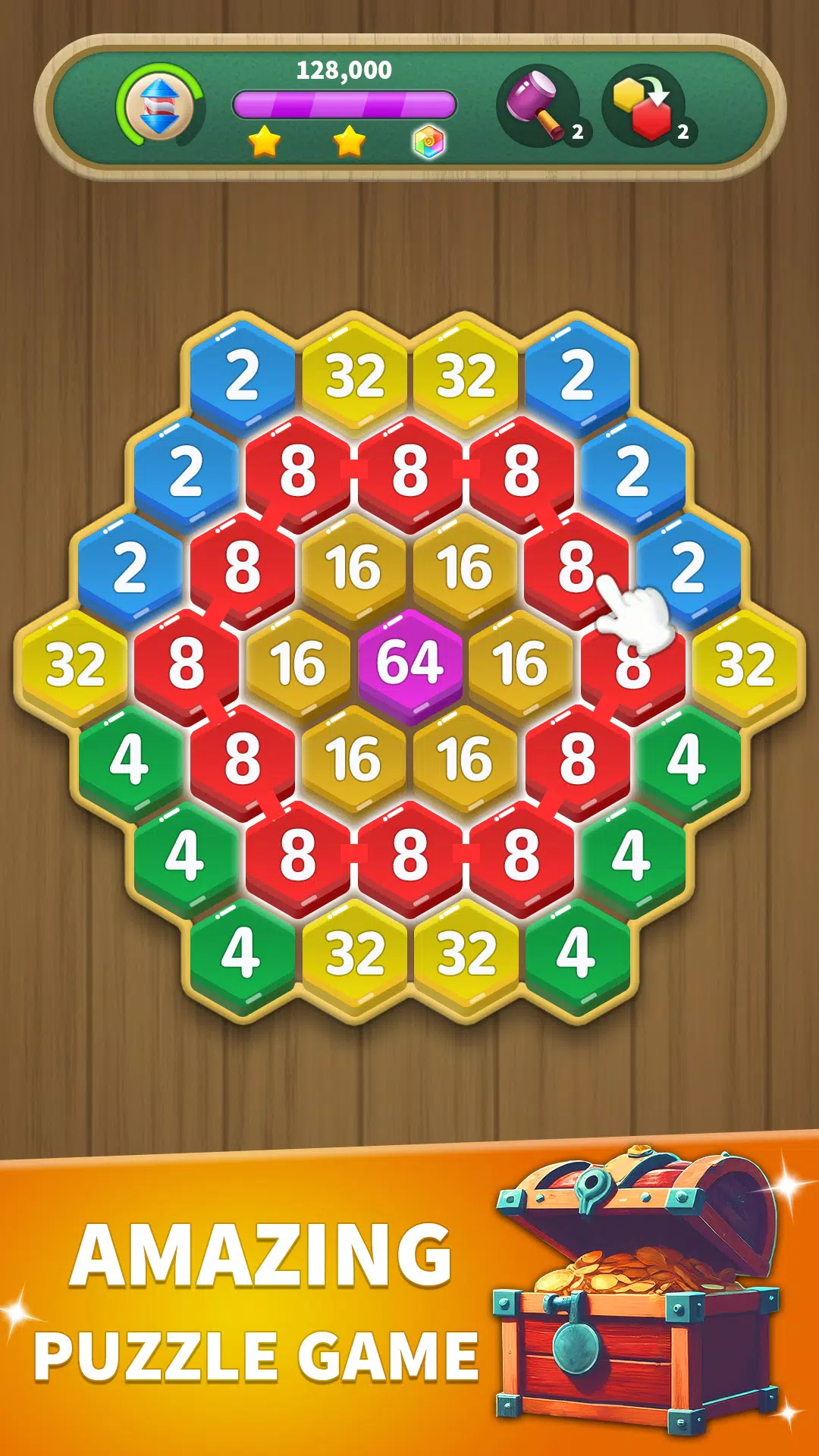 Hexa Connect: 2048 Puzzle Ekran Görüntüsü 0