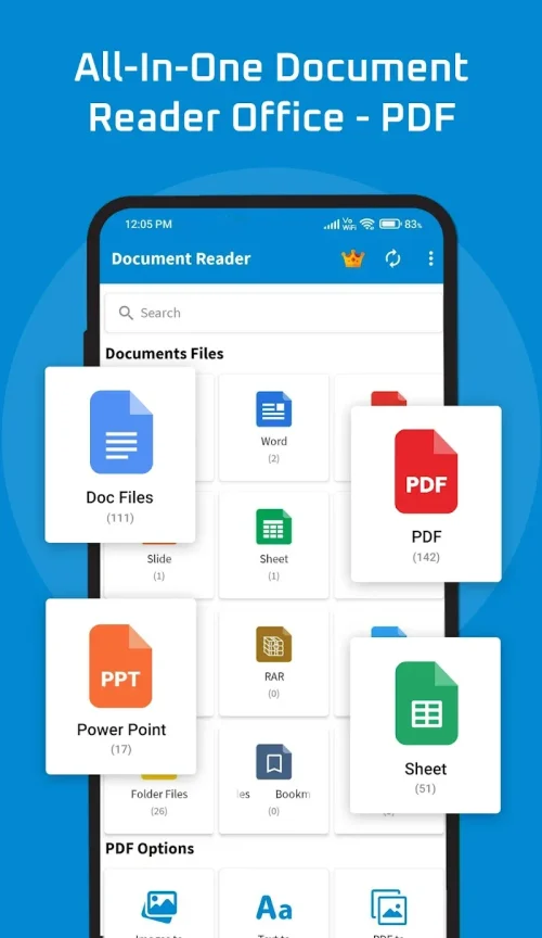 Document Reader: PDF, DOC, PPT स्क्रीनशॉट 0