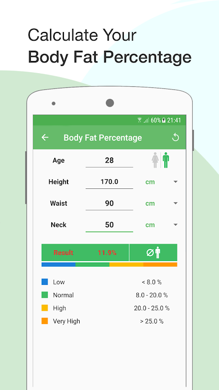 BMI Calculator: Weight Tracker स्क्रीनशॉट 1