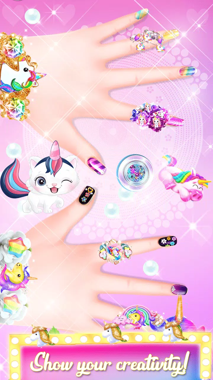 Unicorn Acrylic Nails Makeover Captura de pantalla 3