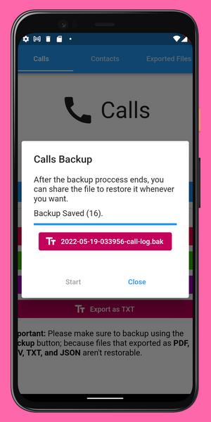 Call Log Backup,Restore & PDF Export Captura de tela 2