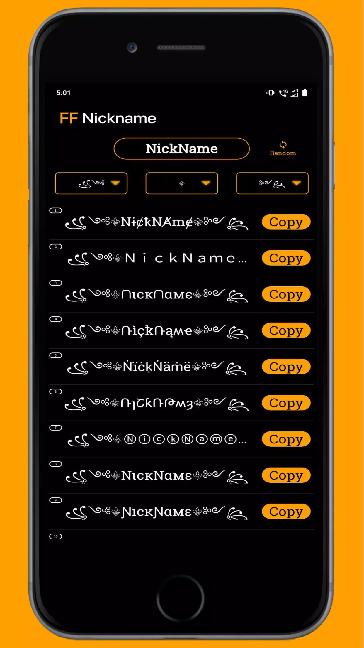 FF Name Creator - Nickname Generator For Games スクリーンショット 1