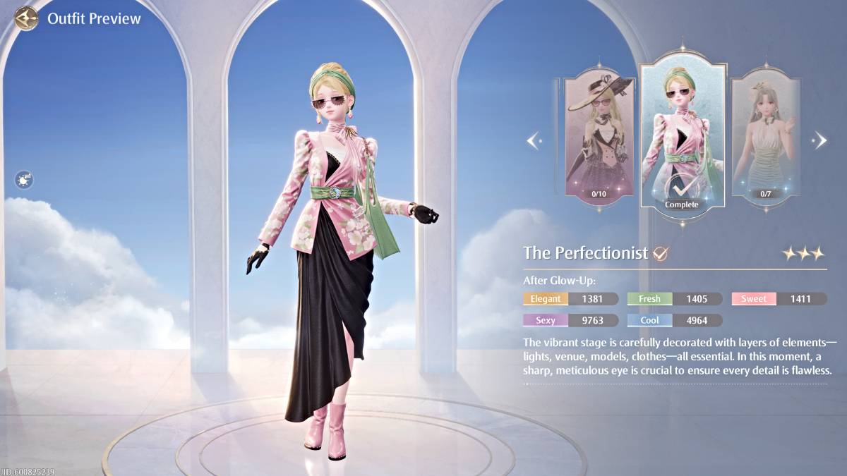Infinity Nikki'deki mükemmeliyetçi kıyafet