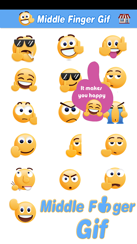 Middle Finger Emoji Sticker স্ক্রিনশট 1