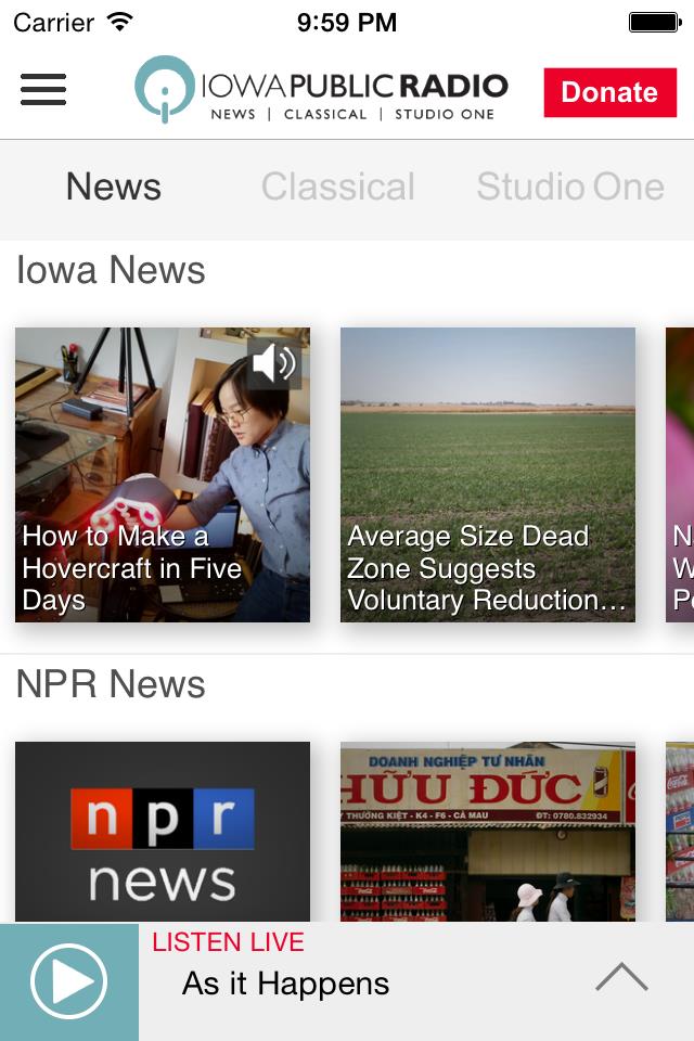 Iowa Public Radio App ภาพหน้าจอ 1