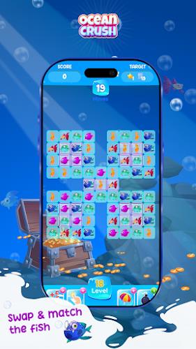 Ocean Crush Game - Match 3 Ảnh chụp màn hình 1