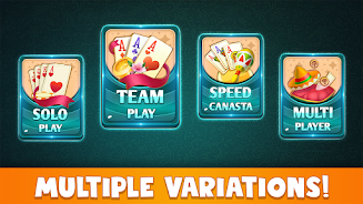 Canasta Plus Offline Card Game ဖန်သားပြင်ဓာတ်ပုံ 1