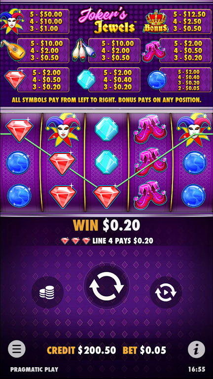 Joker’s Jewels Slot Casino Win 螢幕截圖 0