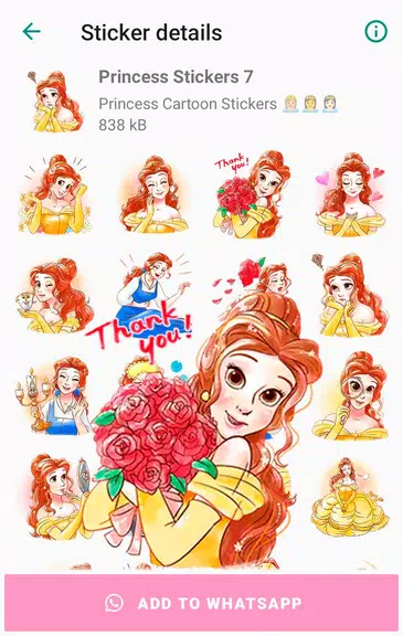 Princess Cartoon WAsticker Screenshot 2