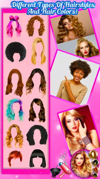 改變髮型美容應用程序：Hair Styler Pro 螢幕截圖 1