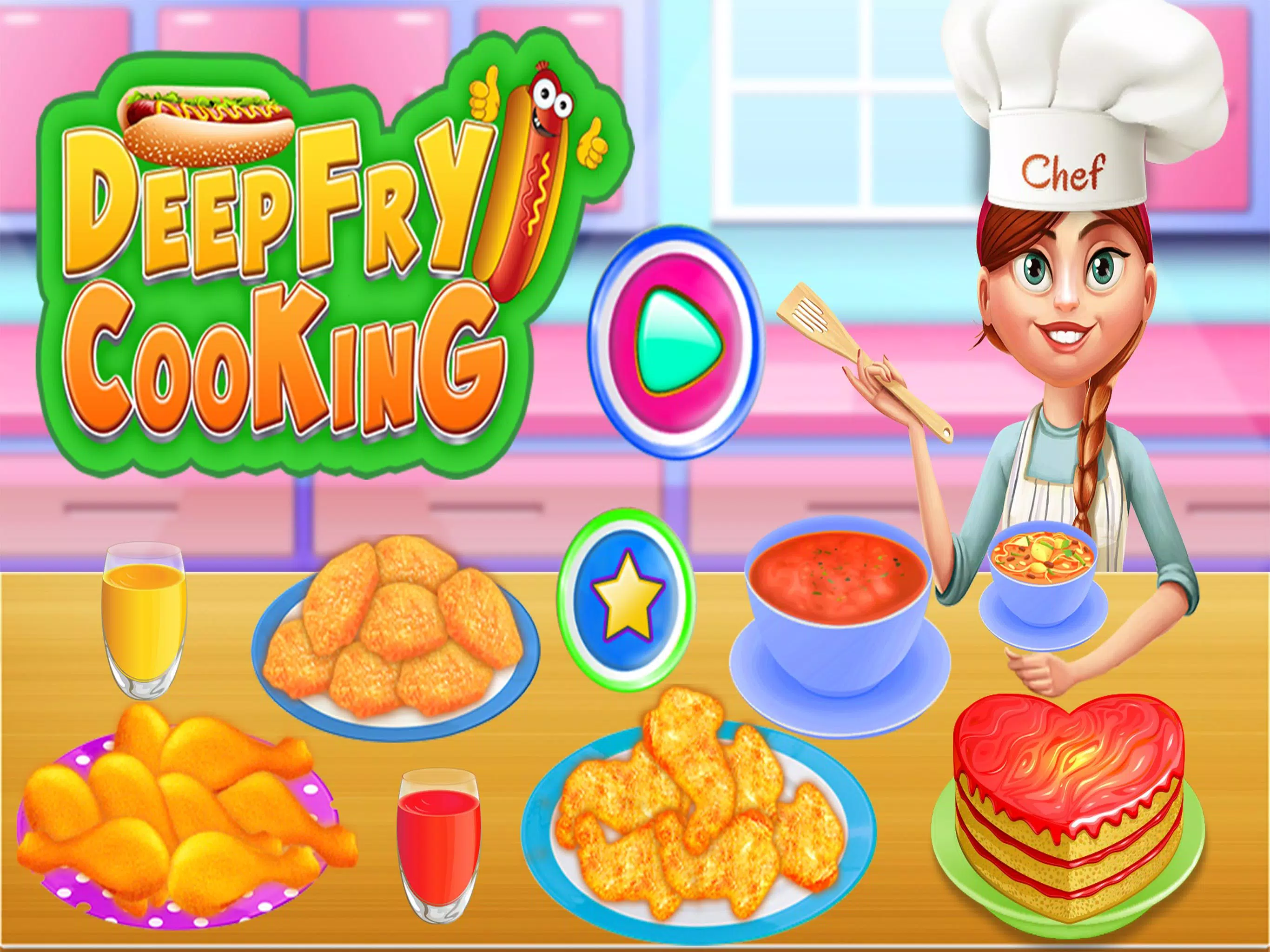 Deep Fry Cooking Chicken Chef Captura de pantalla 0