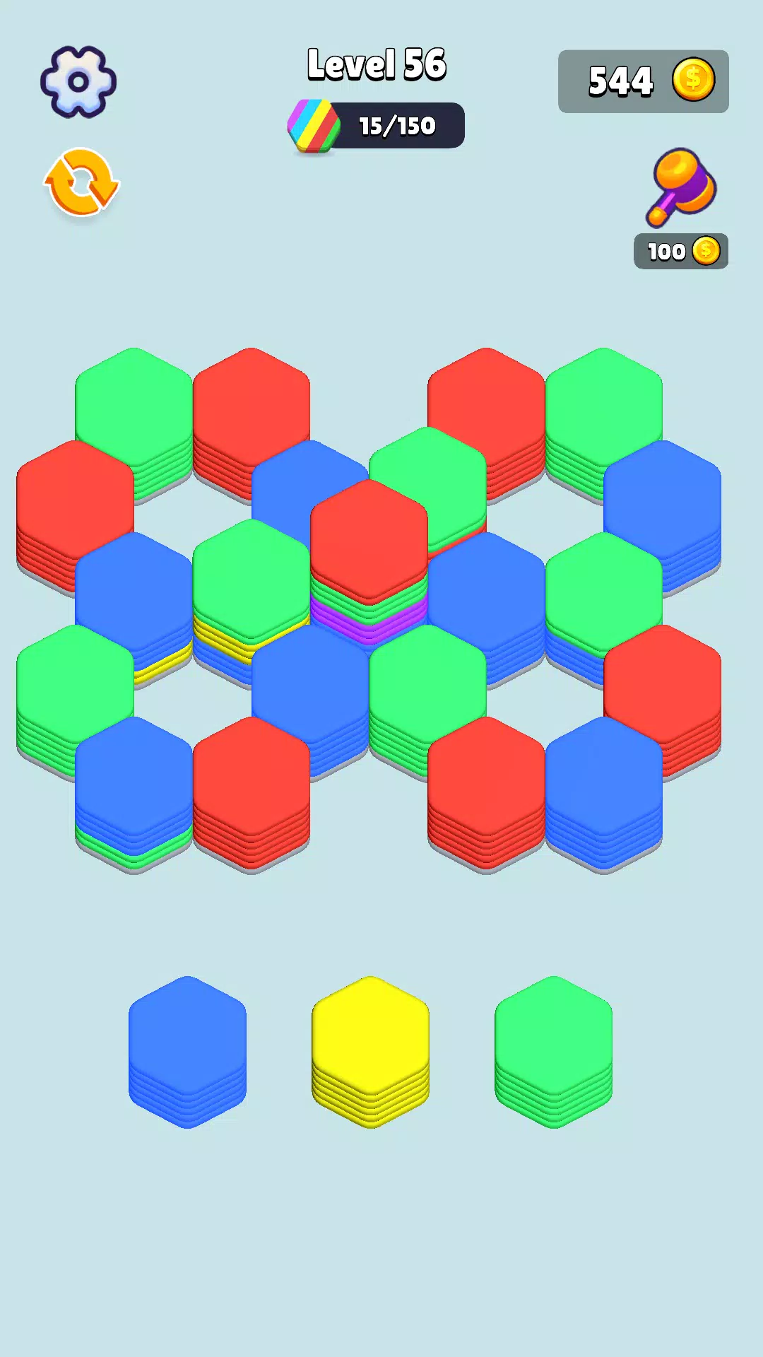 Stack Hexa Sort: Puzzle Match स्क्रीनशॉट 1