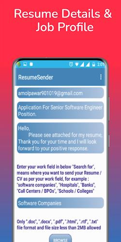 Resume Sender - CV Send Resume ภาพหน้าจอ 2