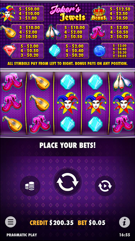 Joker’s Jewels Slot Casino Win 螢幕截圖 1