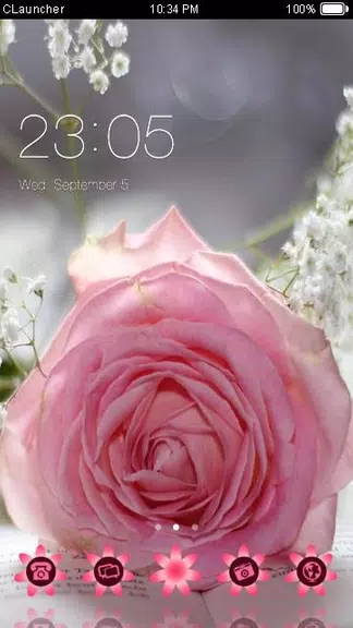 Pretty Pink Rose Theme ဖန်သားပြင်ဓာတ်ပုံ 0