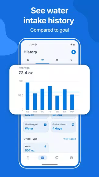 Water Tracker: WaterMinder app Ekran Görüntüsü 1