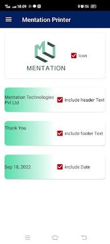 Mentation Printer ဖန်သားပြင်ဓာတ်ပုံ 1