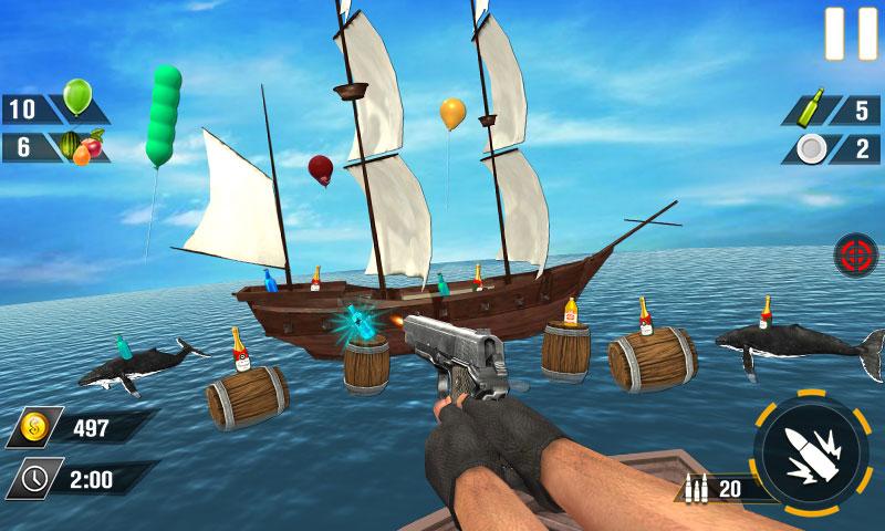 Bottle Gun Shooter Game Mod 螢幕截圖 2
