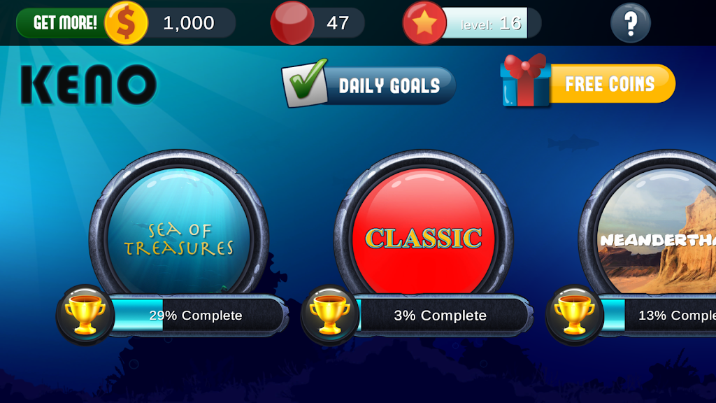 Keno Free Keno Game 螢幕截圖 1