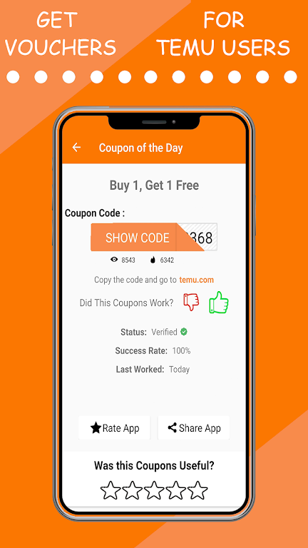 Temu Vouchers ဖန်သားပြင်ဓာတ်ပုံ 3
