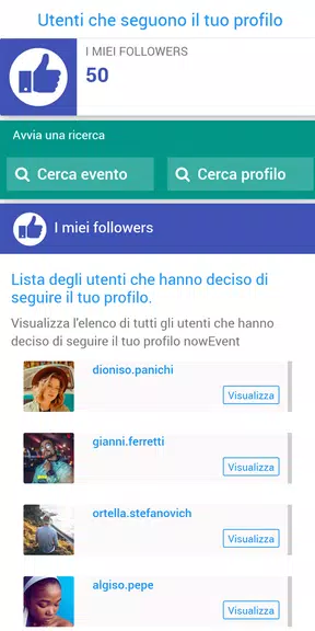 Schermata nowEvent - L'app a misura di evento 2