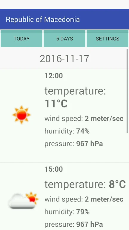Republic of Macedonia Weather 스크린샷 0