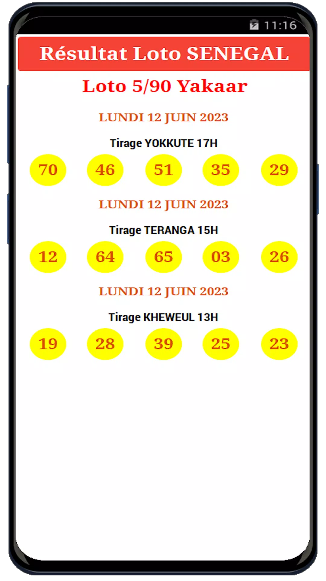 Loto Yakaar & SenLoto résultat স্ক্রিনশট 2