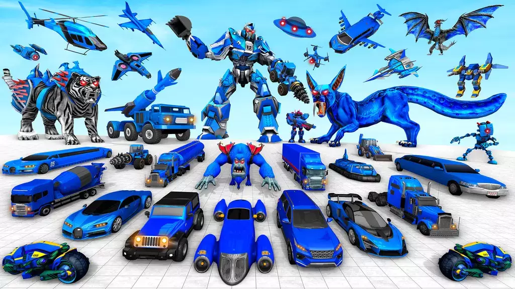 Police Tiger Robot Car Game 3d Ảnh chụp màn hình 1