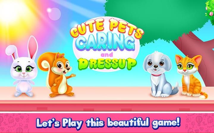 Cute Pets Caring and Dressup Captura de pantalla 0