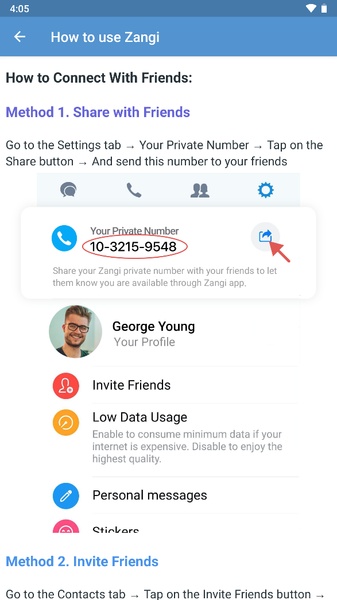 Zangi Private Messenger 螢幕截圖 1