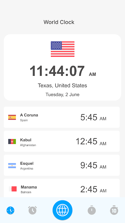 World Clock – World time clock Screenshot 0