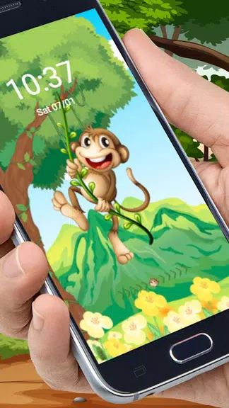 The Cute Cartoon Monkey Theme Zrzut ekranu 3