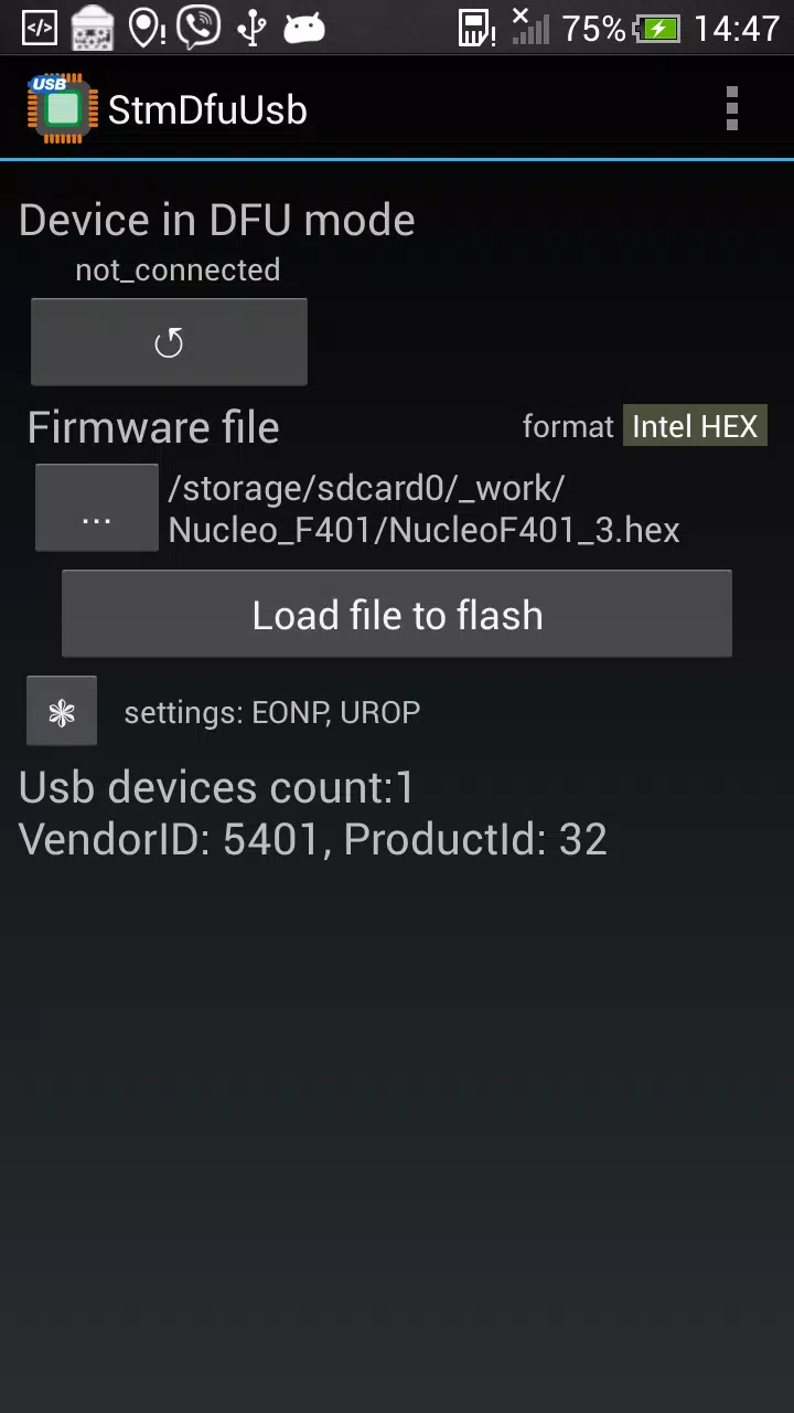 StmDfuUsb Screenshot 0