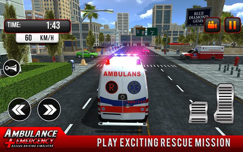 911 Ambulance City Rescue Game Schermafbeelding 1