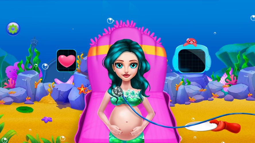 Pregnant Mermaid Mommy Salon 螢幕截圖 1