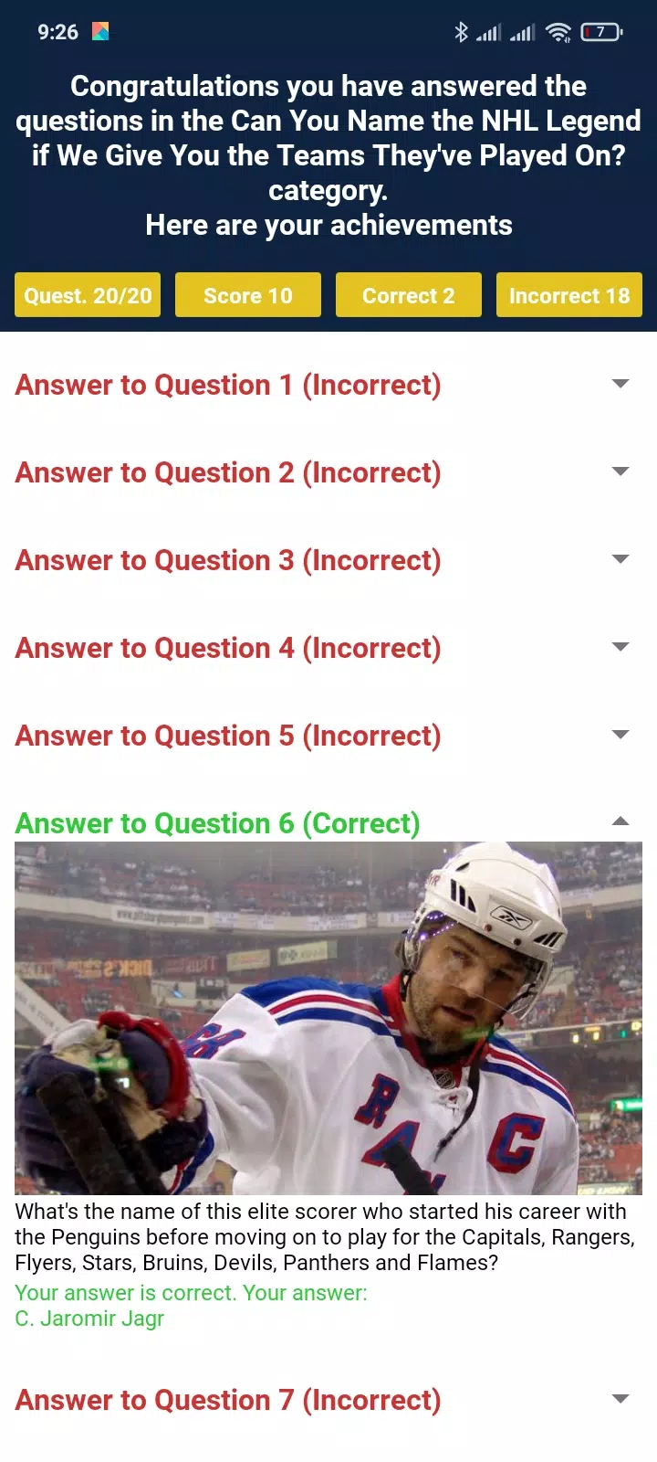 Trivia Game For NHL Addict! Schermafbeelding 1
