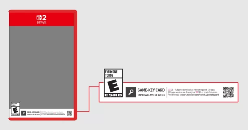 „Nintendo Switch 2 karty gier, aby zawierać klucze do pobrania”