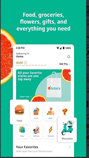 Toters: Food Delivery & More ဖန်သားပြင်ဓာတ်ပုံ 0